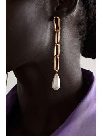 ROSANTICA Boucles d'oreilles en métal doré et perles synthétiques Promessa