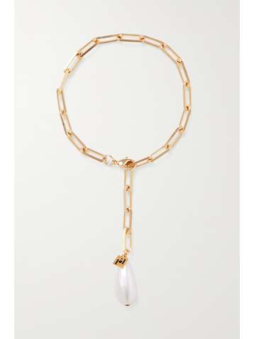 ROSANTICA Promessa gold-tone faux pearl anklet