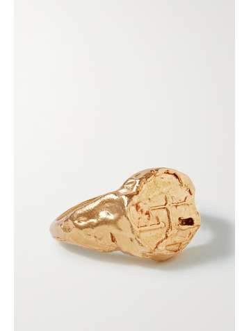 ALIGHIERI Libra gold-plated ring