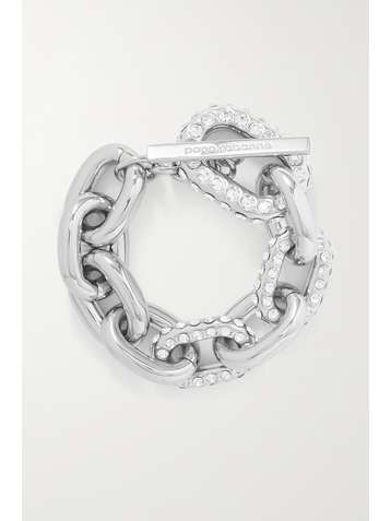 PACO RABANNE Bracelet en métal argenté et cristaux