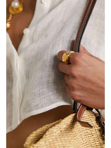 ALIGHIERI Aquarius gold-plated ring