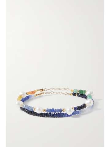 JIA JIA Set de deux bracelets en or, saphirs et perles