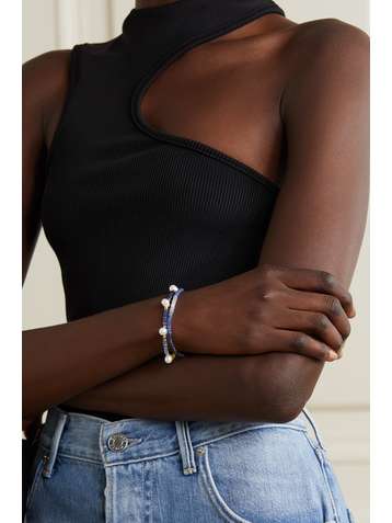 JIA JIA Set de deux bracelets en or, saphirs et perles