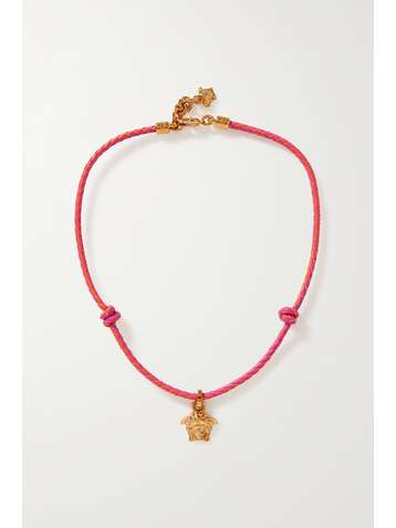 VERSACE Kette aus Leder mit goldfarbenen Details