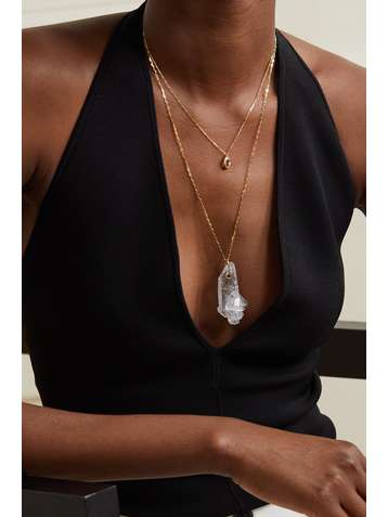 JIA JIA 14-karat gold quartz necklace