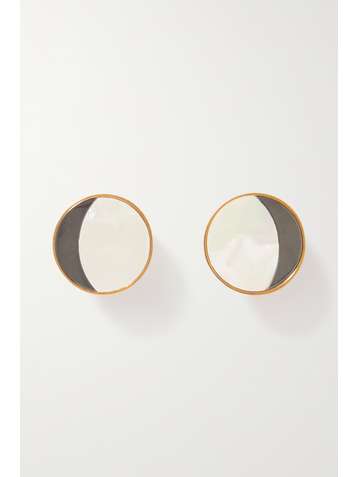 LOEWE Eclipse goldfarbene Ohrclips mit Perlmutt
