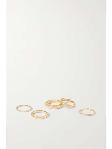 BOTTEGA VENETA Set of five gold-tone silver rings