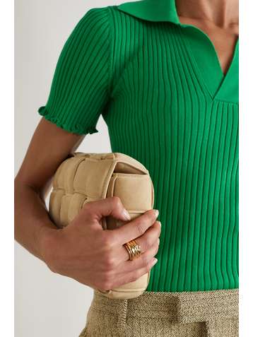 BOTTEGA VENETA Set of five gold-tone silver rings