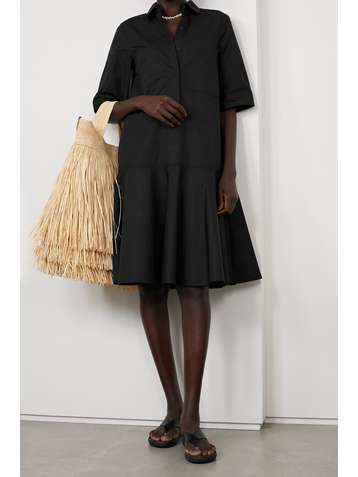 LAFAYETTE 148 Bailey tiered cotton-poplin shirt dress