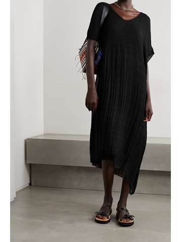 LAFAYETTE 148 Robe midi oversize asymétrique en mousseline plissée Giulia