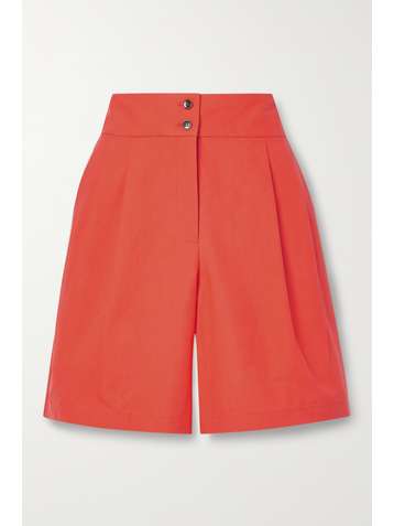 LAFAYETTE 148 Leroy Shorts aus Baumwollpopeline mit Falten