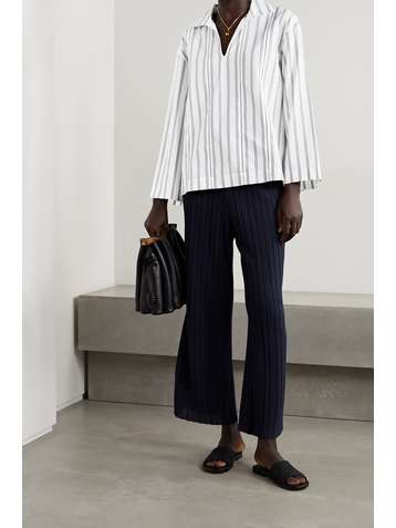LAFAYETTE 148 Blouse en popeline de coton biologique à fines rayures Dales
