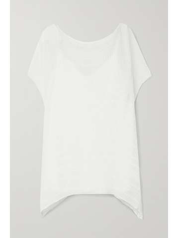 LAFAYETTE 148 Mara asymmetrische Bluse aus plissiertem Chiffon