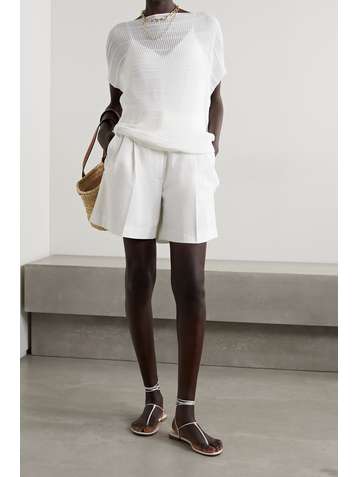 LAFAYETTE 148 Mara asymmetrische Bluse aus plissiertem Chiffon