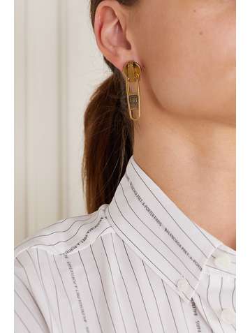 BALENCIAGA Zip gold-tone earrings