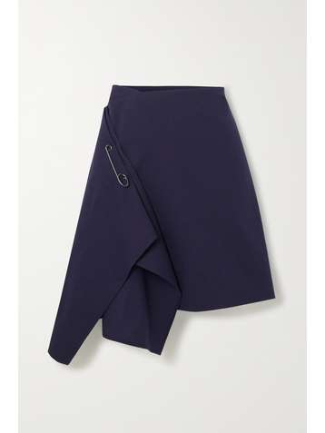 ROLAND MOURET Beyer asymmetric embellished cotton-blend twill mini skirt
