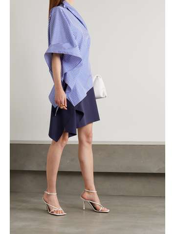 ROLAND MOURET Beyer asymmetric embellished cotton-blend twill mini skirt
