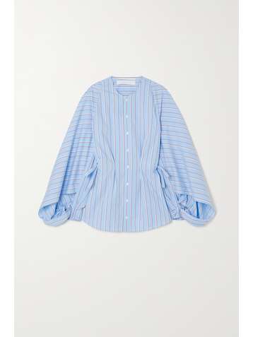 ROLAND MOURET Golding striped cotton-blend poplin blouse