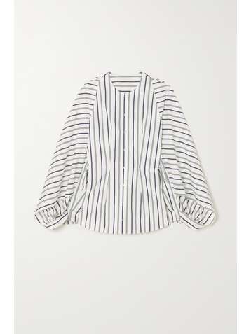 ROLAND MOURET Golding striped cotton-blend poplin blouse