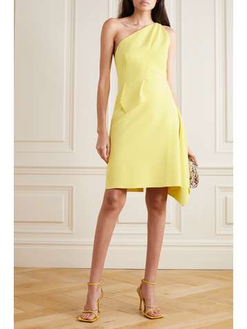 ROLAND MOURET Hayle one-shoulder draped crepe mini dress