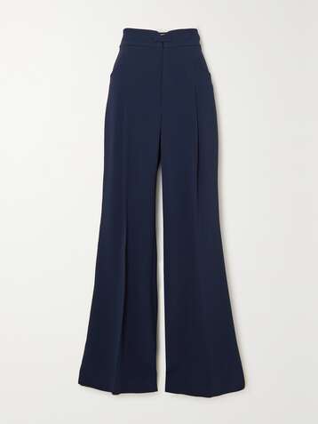 ROLAND MOURET Morley crepe wide-leg pants