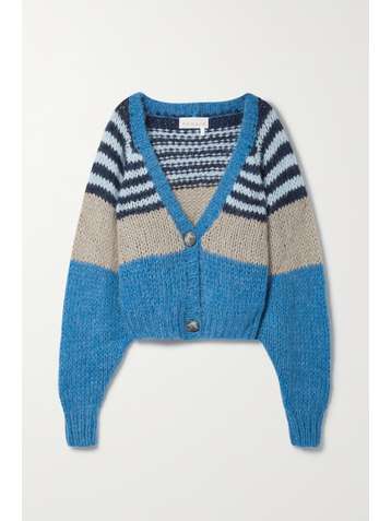 REMAIN BIRGER CHRISTENSEN Esther striped brushed knitted cardigan