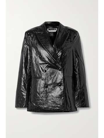 ROTATE BIRGER CHRISTENSEN Fox double-breasted snake-effect vegan leather blazer