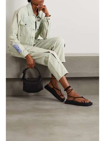 MCQ ALEXANDER MCQUEEN Oversized cutout acid-wash denim jacket