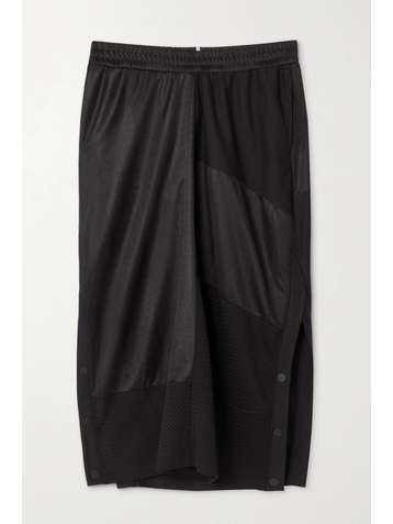 MCQ ALEXANDER MCQUEEN Breathe Midirock aus Satin mit Mesh-Einsätzen und Applikation