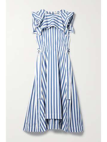 3.1 PHILLIP LIM Ruffled striped cotton-blend poplin midi dress