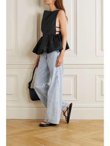 3.1 PHILLIP LIM Haut en taffetas à fronces et à découpes