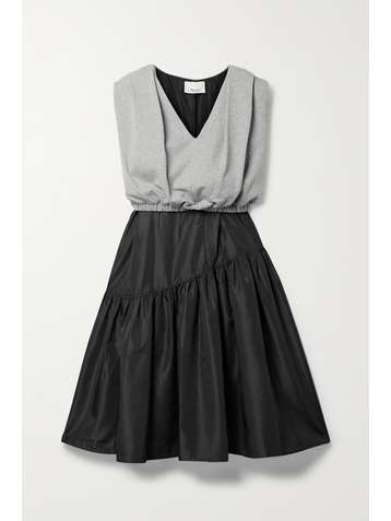 3.1 PHILLIP LIM Gathered cotton-jersey and taffeta dress