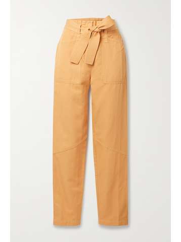 A.L.C. Cobolt belted cotton, linen and TENCEL Lyocell-blend twill tapered pants