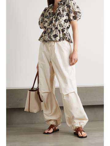 ULLA JOHNSON Nadya ruffled floral-print cotton-blend voile blouse