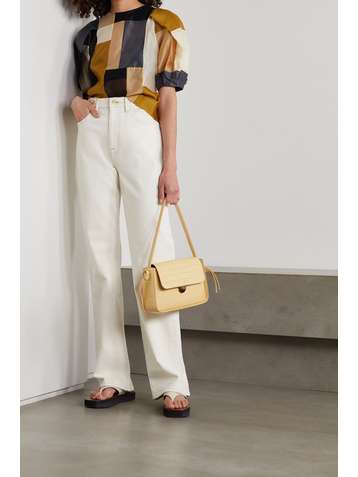 ULLA JOHNSON Gaia patchwork cotton and silk-blend blouse