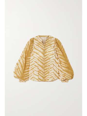 ULLA JOHNSON Prudence tie-dyed cotton blouse