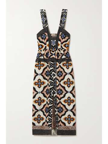 ULLA JOHNSON Dalia appliquéd printed cotton midi dress