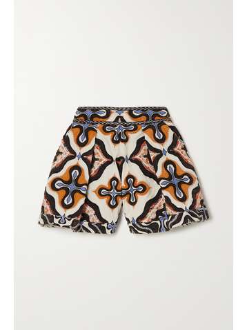 ULLA JOHNSON Tariq appliquéd printed cotton shorts