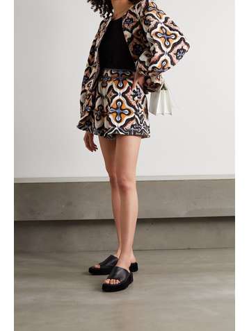 ULLA JOHNSON Tariq appliquéd printed cotton shorts
