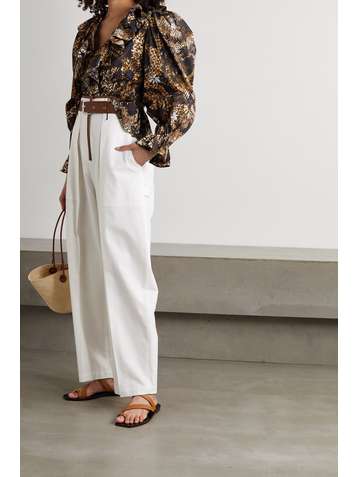 ULLA JOHNSON Kalila ruffled printed cotton blouse