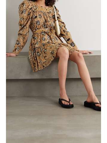 ULLA JOHNSON Nailah floral-print cotton-blend mini dress