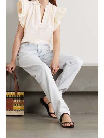 ULLA JOHNSON Elena Bluse aus Baumwolle mit Rüschen