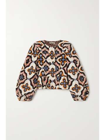 ULLA JOHNSON Leila appliquéd printed cotton jacket