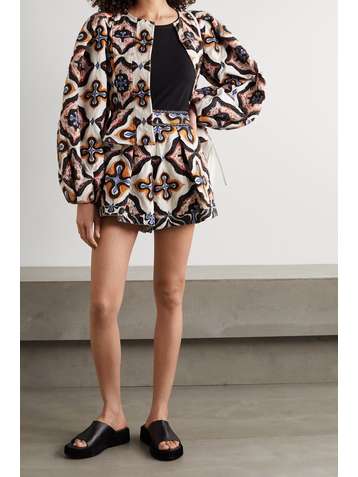 ULLA JOHNSON Leila appliquéd printed cotton jacket