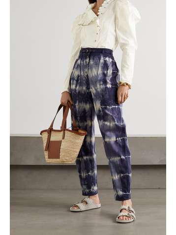 ULLA JOHNSON Lamont bead-embellished embroidered cotton-poplin blouse
