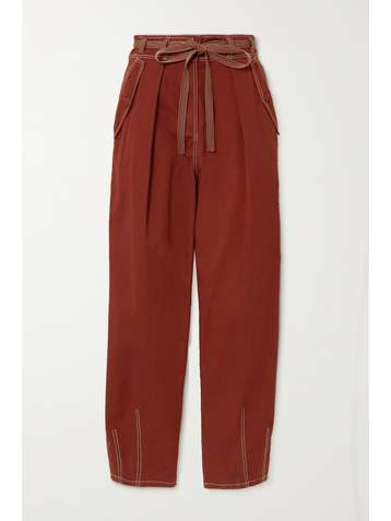 ULLA JOHNSON Pantalon fuselé en coton à plis Lars