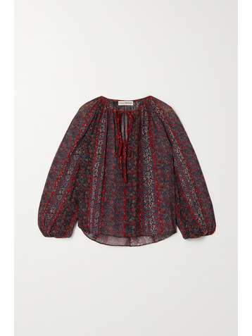 ULLA JOHNSON Deetra floral-print silk-voile blouse