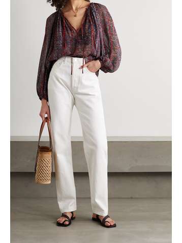 ULLA JOHNSON Deetra floral-print silk-voile blouse
