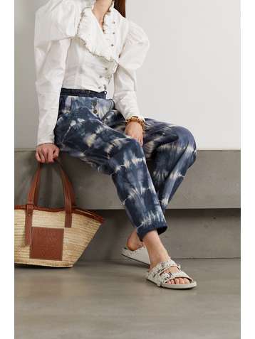 ULLA JOHNSON Apollo belted tie-dyed high-rise tapered jeans