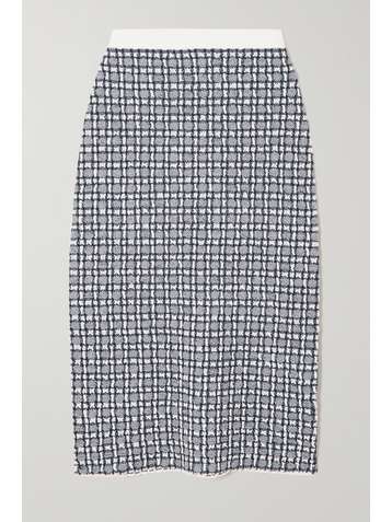 VICTORIA, VICTORIA BECKHAM Jupe midi en mailles jacquard à carreaux